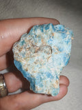 Natural Blue Apatite Raw Crystal Mineral Specimen on Matrix 64g