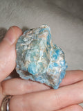 Natural Blue Apatite Raw Crystal Mineral Specimen on Matrix 64g