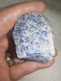 Natural Raw Sodalite with White Calcite Blue Mineral Specimen 60g