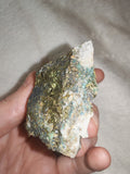 Natural Chalcopyrite with Quartz Copper Mineral Specimen Peacock Ore 171g