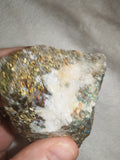 Natural Chalcopyrite with Quartz Copper Mineral Specimen Peacock Ore 171g