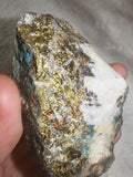 Natural Chalcopyrite with Quartz Copper Mineral Specimen Peacock Ore 171g