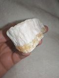 Natural White & Honey Calcite Banded Rough Mineral Specimen 99g