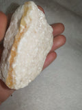 Natural White & Honey Calcite Banded Rough Mineral Specimen 99g
