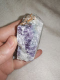Purple & Green Fluorite with Quartz Matrix Raw Mineral Specimen 182g