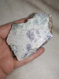 Purple & Green Fluorite with Quartz Matrix Raw Mineral Specimen 182g