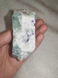 Purple & Green Fluorite with Quartz Matrix Raw Mineral Specimen 182g