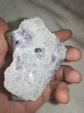 Purple & Green Fluorite with Quartz Matrix Raw Mineral Specimen 182g