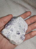 Purple & Green Fluorite with Quartz Matrix Raw Mineral Specimen 182g