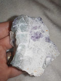 Purple & Green Fluorite with Quartz Matrix Raw Mineral Specimen 182g