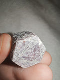 Raw Ruby Corundum Crystal Natural Hexagonal Mineral Specimen in Matrix 18g