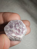 Raw Ruby Corundum Crystal Natural Hexagonal Mineral Specimen in Matrix 18g