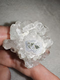 Apophyllite Crystal Cluster with Chalcedony Green Inclusions Natural Mineral 39g