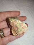 Raw Unakite Natural Pink Feldspar Green Epidote Mineral Specimen 56g