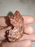 Natural Red Hematoid Quartz Crystal Cluster Iron Stained Mineral Specimen 21g