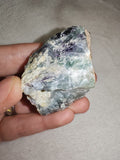 Natural Green & Purple Fluorite on Matrix Raw Mineral Specimen 79g