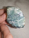 Natural Green & Purple Fluorite on Matrix Raw Mineral Specimen 79g