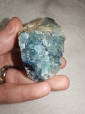 Natural Green & Purple Fluorite on Matrix Raw Mineral Specimen 79g