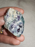Natural Green & Purple Fluorite on Matrix Raw Mineral Specimen 79g