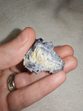 Natural Galena with Calcite Crystal Mineral Specimen on Matrix 64g