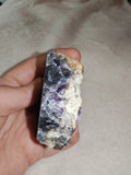 Natural Green & Purple Fluorite with Quartz Mineral Specimen 190g