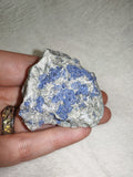 Lazurite in Calcite Marble Matrix Natural Blue Mineral Specimen 67g