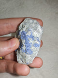 Lazurite in Calcite Marble Matrix Natural Blue Mineral Specimen 67g