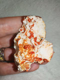 Vanadinite on Barite Orange Red Crystal Mineral Specimen 68g