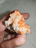 Vanadinite on Barite Orange Red Crystal Mineral Specimen 68g