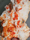 Vanadinite on Barite Orange Red Crystal Mineral Specimen 68g