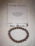 Natural Smoky Quartz Gemstone Beaded Stretch Bracelet with Meaning Card