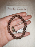 Natural Smoky Quartz Gemstone Beaded Stretch Bracelet with Meaning Card