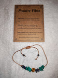 Tiger's Eye Malachite Lapis Lazuli Positive Vibes Adjustable Gemstone Bracelet