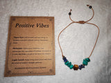 Tiger's Eye Malachite Lapis Lazuli Positive Vibes Adjustable Gemstone Bracelet