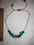 Tiger's Eye Malachite Lapis Lazuli Positive Vibes Adjustable Gemstone Bracelet