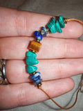 Tiger's Eye Malachite Lapis Lazuli Positive Vibes Adjustable Gemstone Bracelet