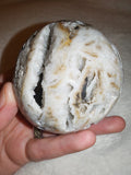 Natural Sphalerite with Druzy Quartz Sphere 315g Crystal Geode