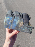 Natural Labradorite Hand Carved Landscape 1.6kg Statement Piece