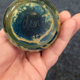 Vintage Signed Mdina Blue Summer Glass Seahorse Paperweight Malta #21