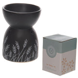 Grass Design Black Ceramic Oil & Wax Melt Burner