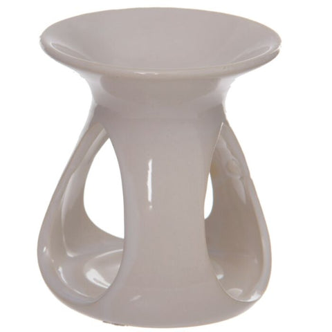 White Tear Drop Ceramic Oil & Wax Burner