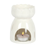 White Gloss Lotus Flower Burner