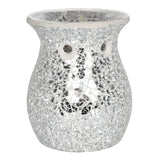Large silver crackle glass burner