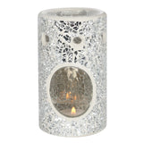 Silver pillar crackle glass burner
