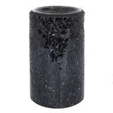 Black crackle pillar glass burner
