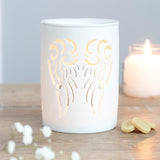 White angel wings cut out burner