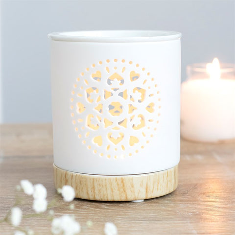 White mandala cut our burner