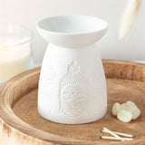 White ceramic Buddha face burner