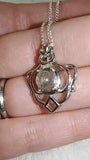 Labradorite Gemstone Necklace | Blue Flash Silver Tone Pendant