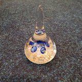 Vintage Style Art Glass Ring Holder Cobalt Blue Floral Gold Fleck 13cm #108